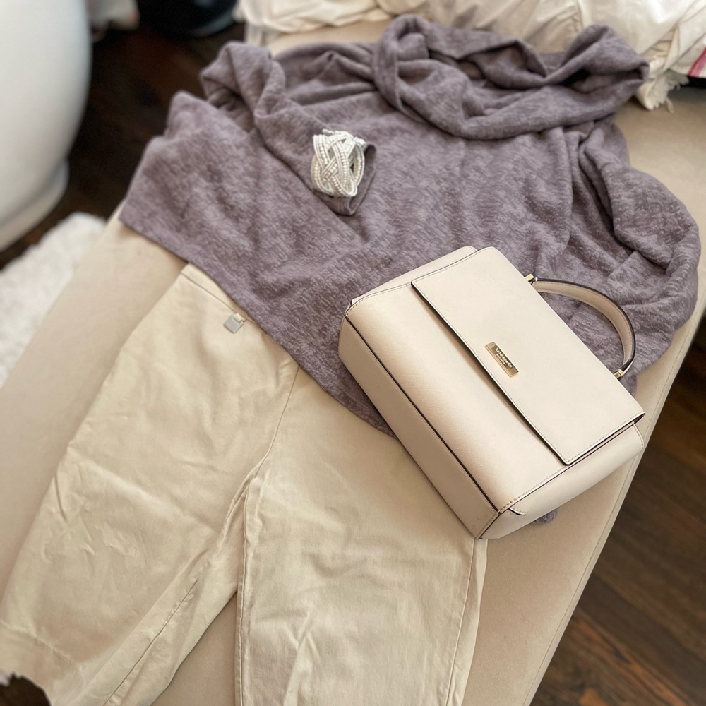 Light weight lavender cow neck sweater; has a free people/anthropology vive